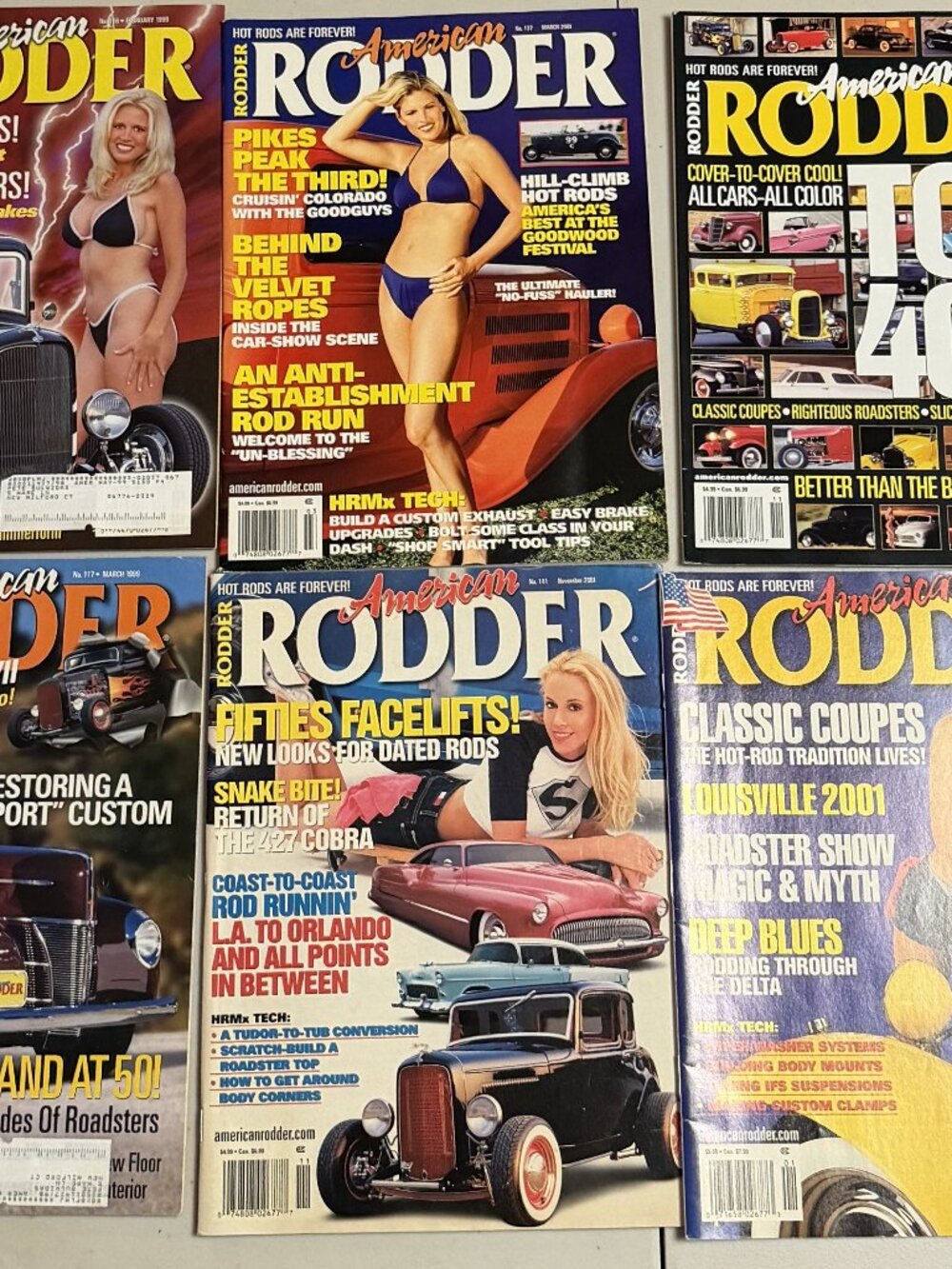 Lot of 10 Vintage 1990-2002 American Rodder Magazine Bundle Hot Rod Cars